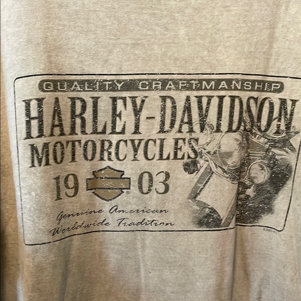 Harley-Davidson Gray Short Sleeve Tee Casual - Picture 2 of 6
